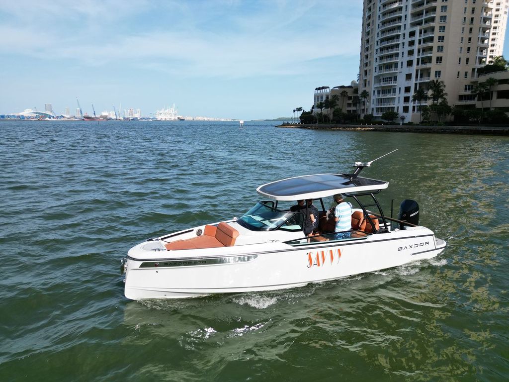 SAVVY Boat with Miami Skyline